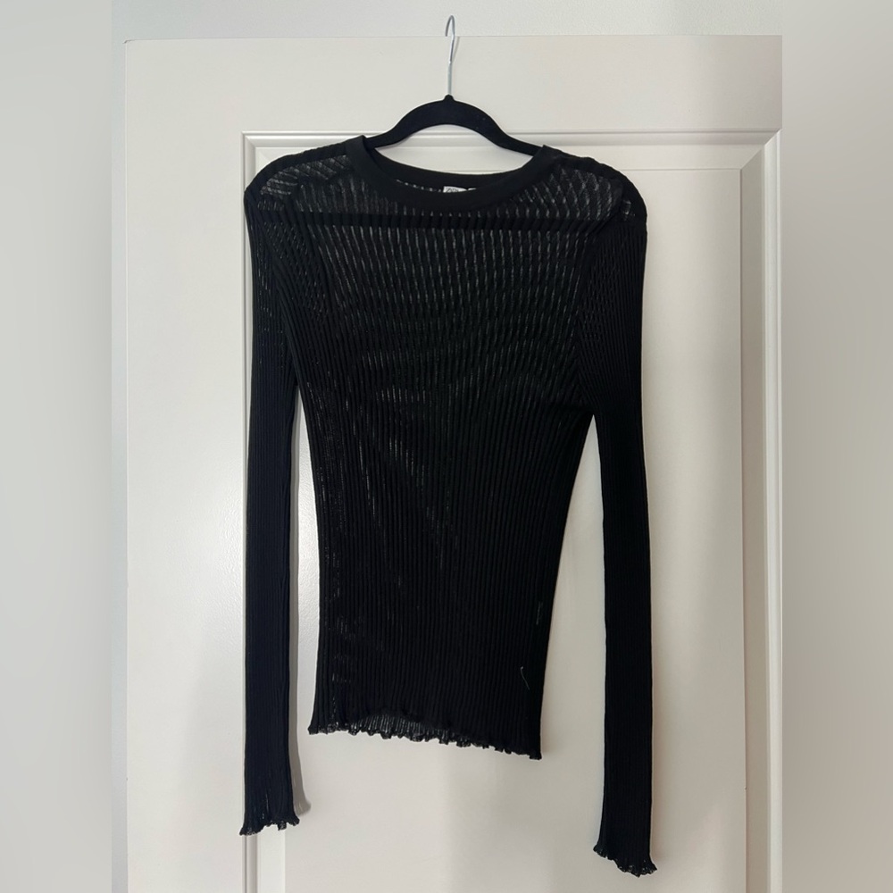 ZARA - see through ribbed mesh top